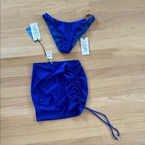 VDM swim bikini bottom and cover up skirt